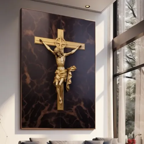 Quadro Decorativo Jesus na Cruz 70x100 Personalizado