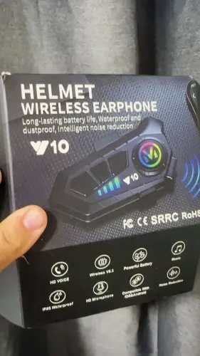 Fone De Ouvido Para Capacete Bluetooth Sem Fio RGB - Modelo V10
