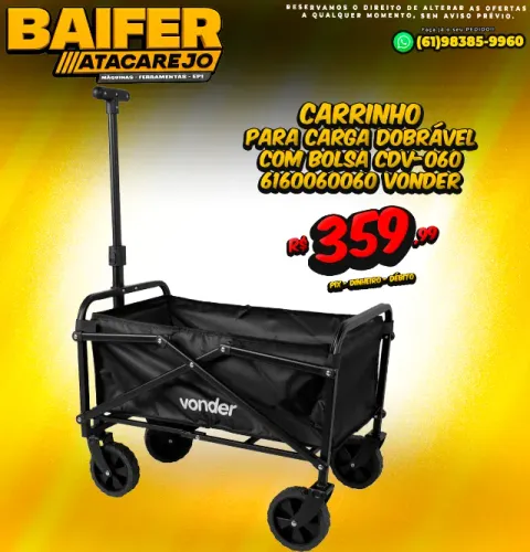 Carrinho Para Carga Dobrável Com Bolsa CDV-060 6160060060 Vonder