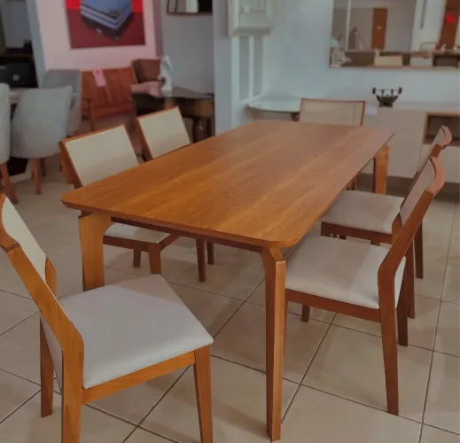MESA DE JANTAR 180x90 COM 6 CADEIRAS 