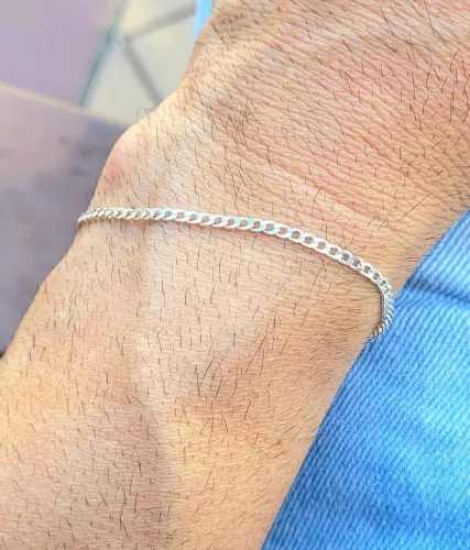 Pulseira Grumet fina Prata 925