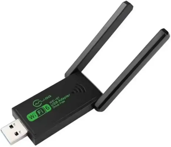 Adaptador USB Wi-Fi 6 Dual Band 1300Mbps USB 3.0 com Antenas de Alto Ganho 2.4GHz 5GHz par