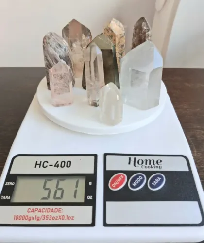 Pontas de Pedras e Cristais Polidos Variados 560 gr