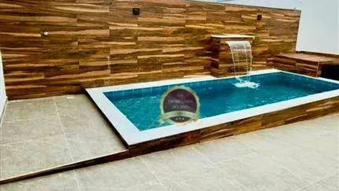 Casa nova 2 dormitórios com piscina e churrasqueira à venda no Cibratel II Itanhaém