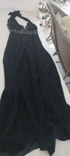 Vestido longo preto de festa