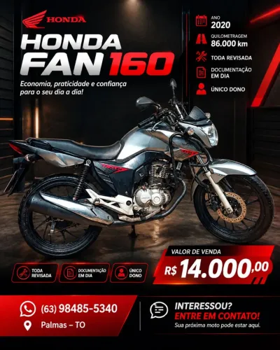 Vendo Honda Fan 160 2020