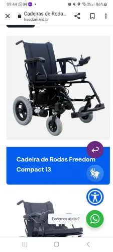 Cadeira de rodas da Freedom usada estado razoável, funciona perfeitamente, tenho vídeo