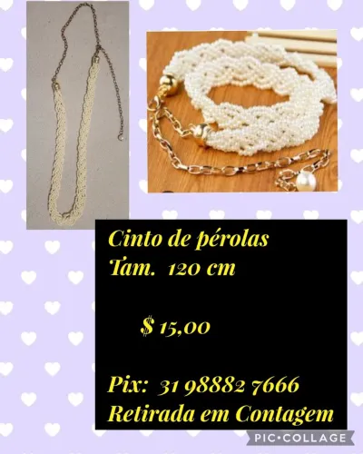 Cinto elegante de pérolas 