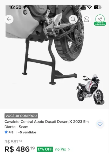 DUCATI DESERT X acessórios