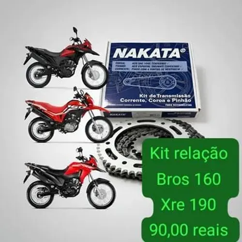 Kit transmissão Bros 160 xre 190