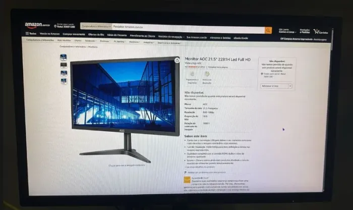 Monitor AOC 21.5" 22B1H Led Full HD