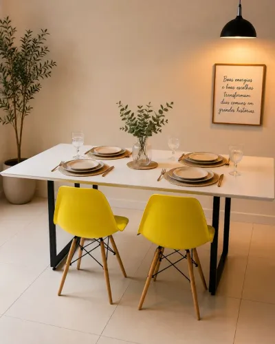 Mesa de jantar de vidro