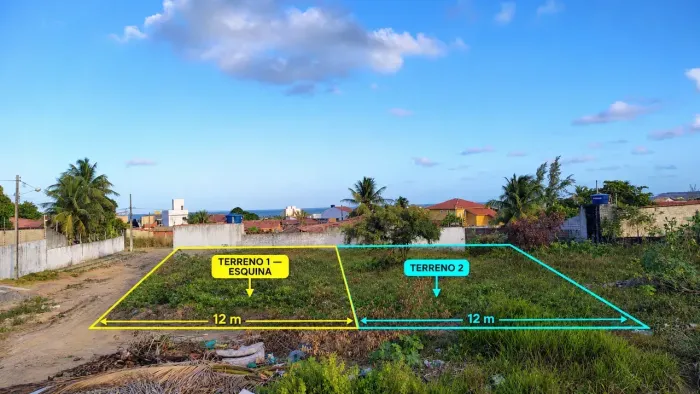 Terreno de Esquina e Lote Vizinho à Venda em Jacumã Litoral Sul PB