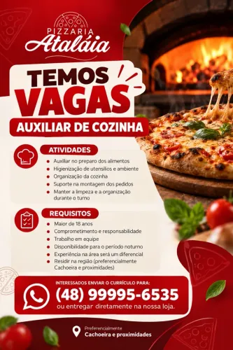 Vaga para auxiliar de cozinha 
