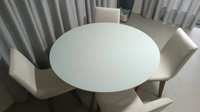 Mesa de vidro madeira imbuia