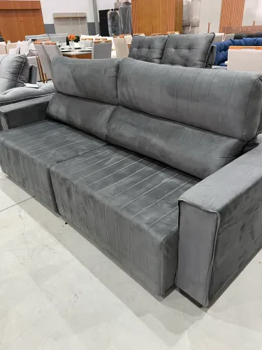 Sofá Retrátil Cinza Chumbo NOVO PRONTA ENTREGA