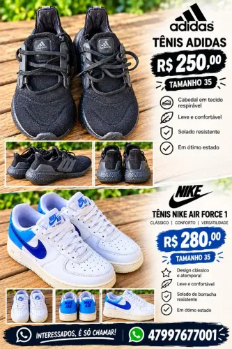 Tenis feminino nike e adidas
