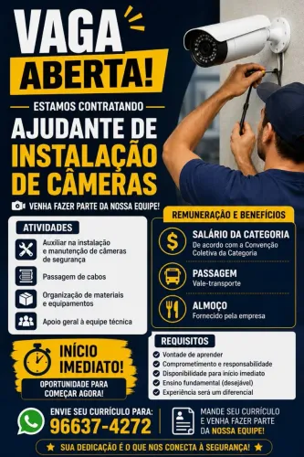 VAGA ABERTA ? INÍCIO IMEDIATO