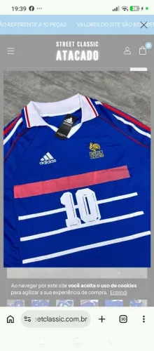 Camisa de time retrô frança Zidane azul