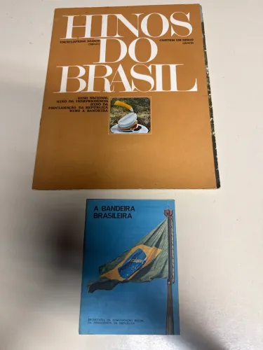 Hinos do Brasil compacto vinil+folheto bandeira brasileira