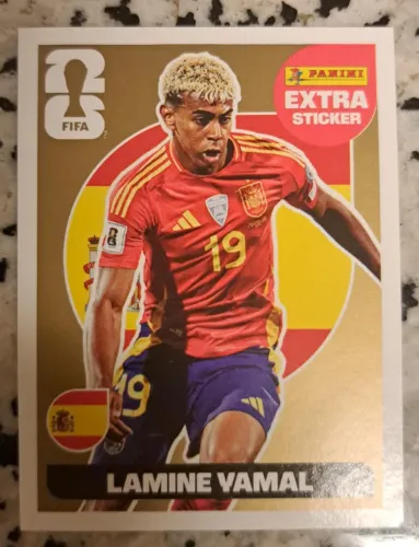 Figurinha Lamine Yamal Gold Ouro Extra Sticker Copa 2026