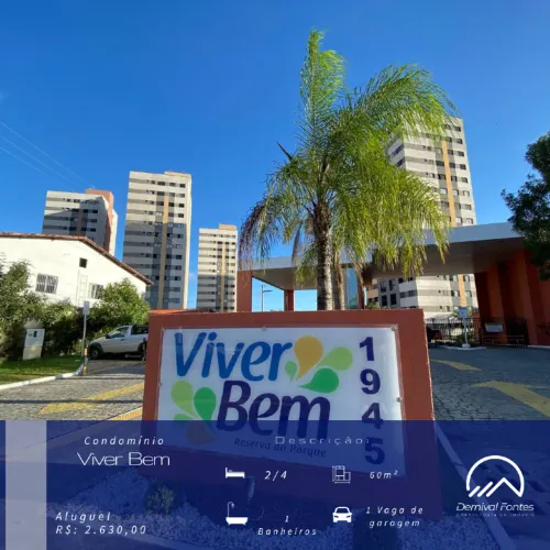 APARTAMENTO MOBILIADO PARA LOCAÇÃO NO CONDOMÍNIO VIVER BEM  PITIMBU!