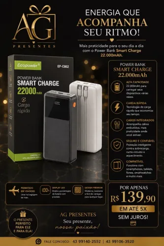 Power Bank Smart Charge 22.000m Ah