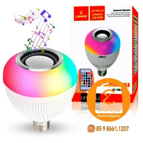 Lâmpada Bluetooth Rgb Musica 12w + Controle LEY-WJ-L2