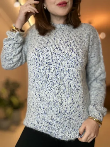 Blusa de Tricot G Anselmi Vintage Azul Mesclado