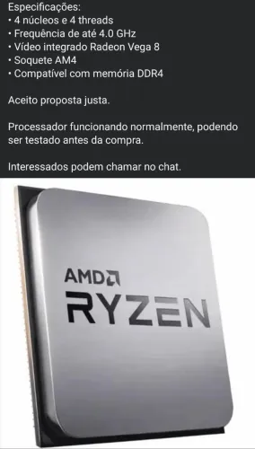 Processador Ryzen 3200g