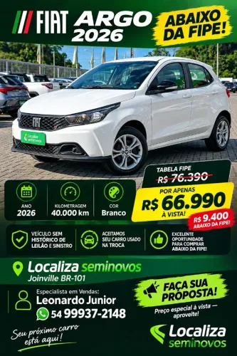 Fiat Argo Drive 1.0 6V Flex 2026