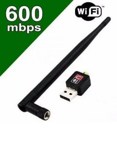 Adaptador Usb 2.0 Wireless Com Antena Wifi 802.11 600 Mbps