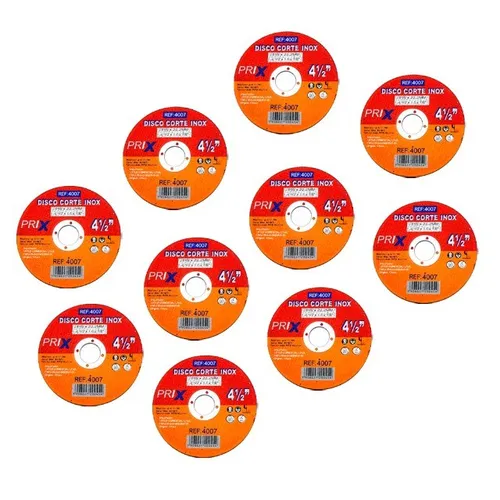 Kit com 10 Discos de Corte Inox 4.1/2'' x 1,0mm 22,2mm Lotus 4007
