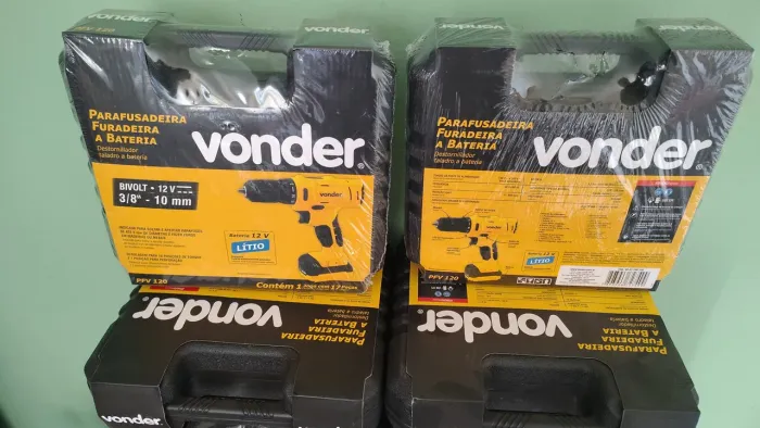 Parafusadeira/Furadeira a Bateria Bivolt 12V 3/8" - 10mm Vonder PFV 120
