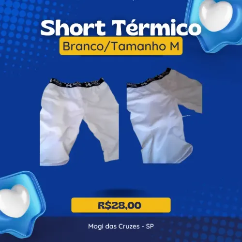 short termico branco e verde promoção