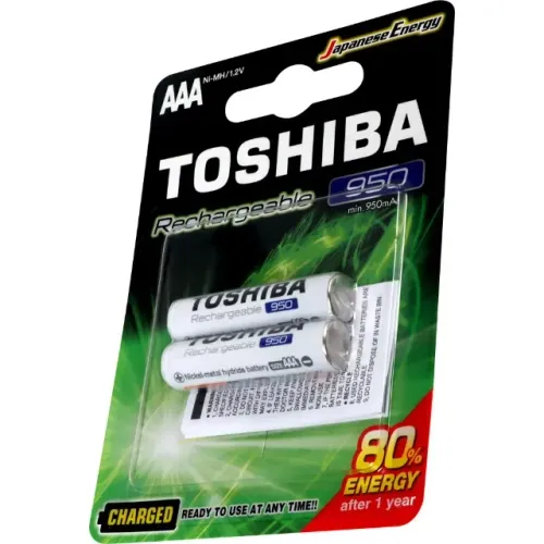 Pilha Alcalina AAA Recarregável 950 MAH 1,2V 2UN - Toshiba