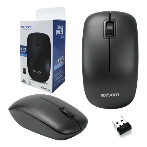 Mouse Sem Fio Exbom Preto