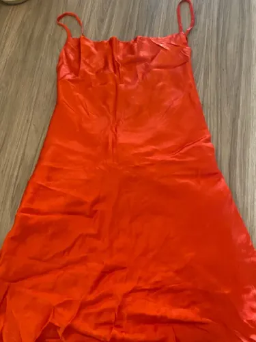Vestido de Seda Vermelho open - TAM P