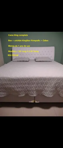Cama King completa - Menos de 1 ano de uso