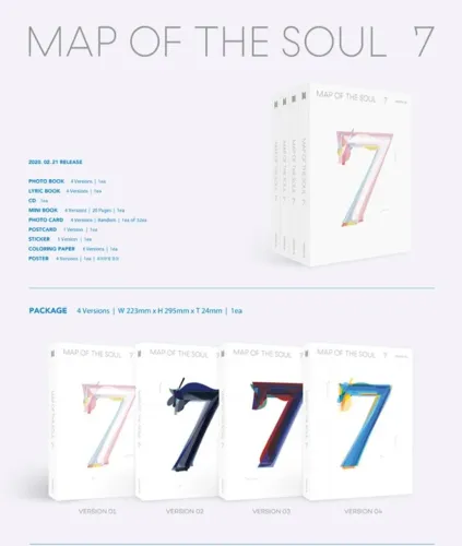 Álbum BTS Map Of The Soul 7 OFICIAL com Poster Exclusivo de Lançamento