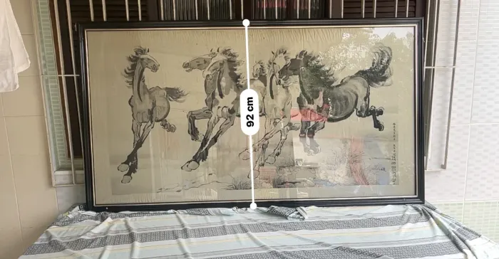 Quadro chinês cavalos grande
