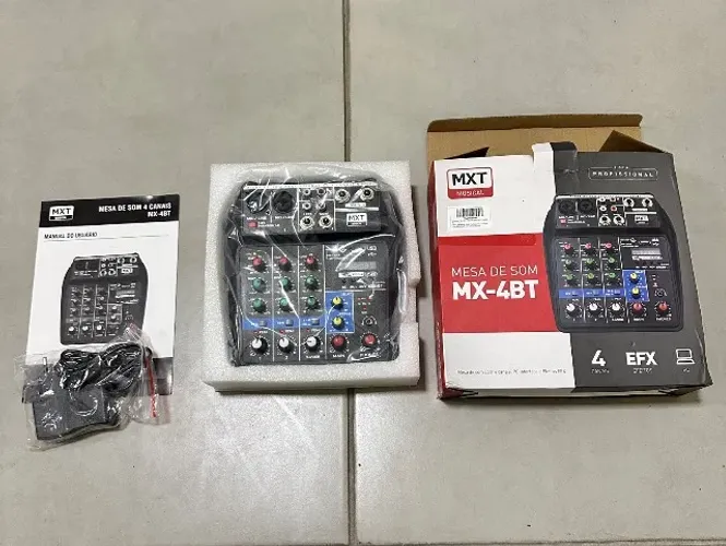 Mesa De Som Mxt Professional 4 Canais Bluetooth Mx-4bt