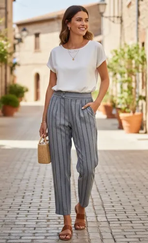 Calça feminina azul tam P Marfinno 