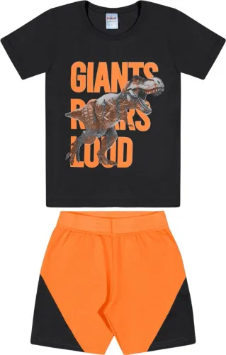 Conjunto Infantil Menino Camiseta Bermuda Moletinho Fantoni