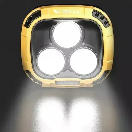 Lanterna Refletor Led Recarregável 30w 3cor Led Portátil Top Lanterna Amarelo Luz Branco