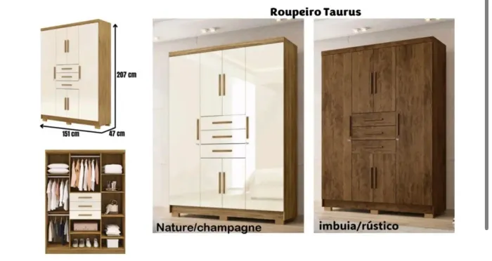 Guarda-Roupa Taurus - Cores e Design Moderno