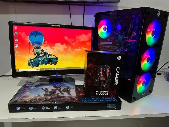 Pc Gamer completo Intel Core i5 7ª Ram12gb 2666mhz + RX550 4gb SSD256gb 1 ano de garantia