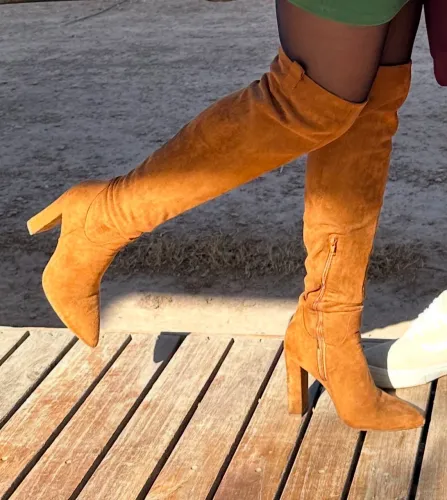 Bota overknee cano longo