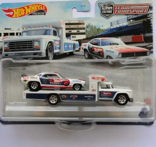 hot wheels team transport 72 plymouth cuda funny car retro rig novo lacrado