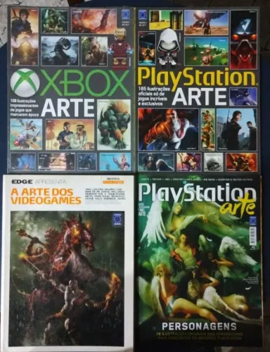 ARTE DOS GAMES PLAYSTATION XBOX 4 VOL +500 ILUSTRAÇÕES ARTES OFICIAIS ORIGINAIS RARIDADE
